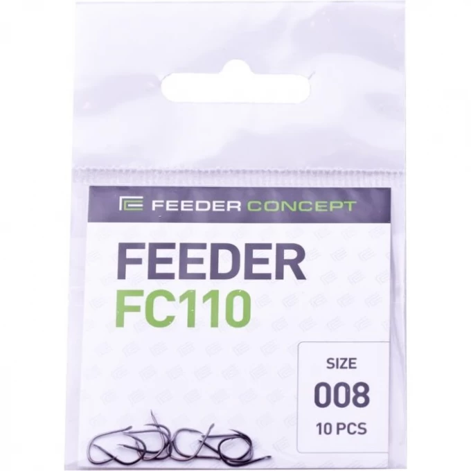 Крючки FEEDER CONCEPT Feeder серия FC110 №8, уп. 10шт FC110-008 Крючки FEEDER CONCEPT Feeder серия FC110 №8, уп. 10шт FC110-008